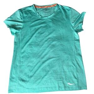 Saucony Women's‎ Stopwatch Short Sleeve Mint Green Running Top Size Medium